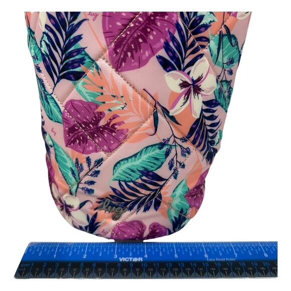 Lug Tumbler Bag Azalea Pink Floral Travel Toiletry Artist Supply Wipe Clean New - Picture 13 of 14